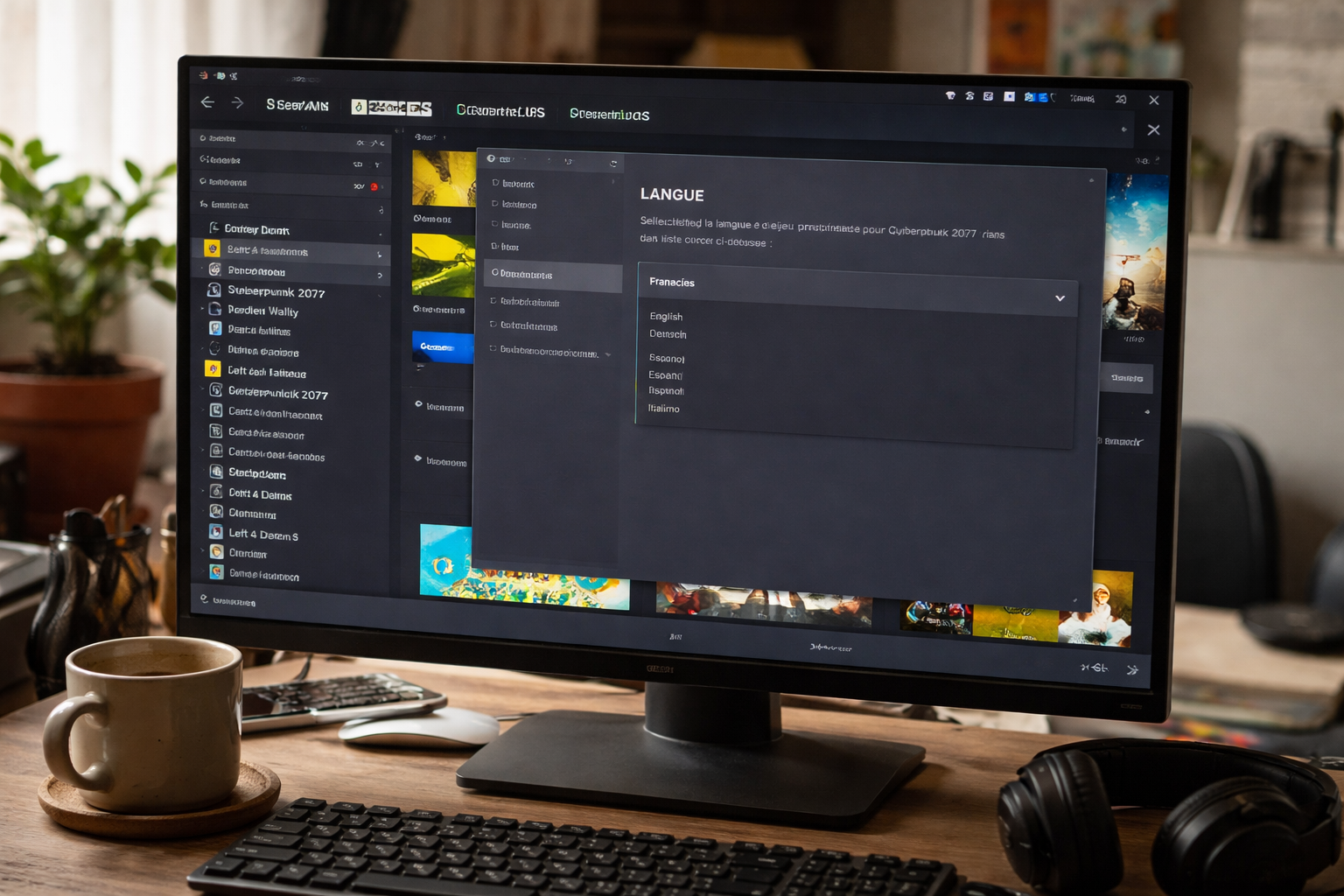 Changer la langue d’un jeu Steam dans la bibliothèque Steam